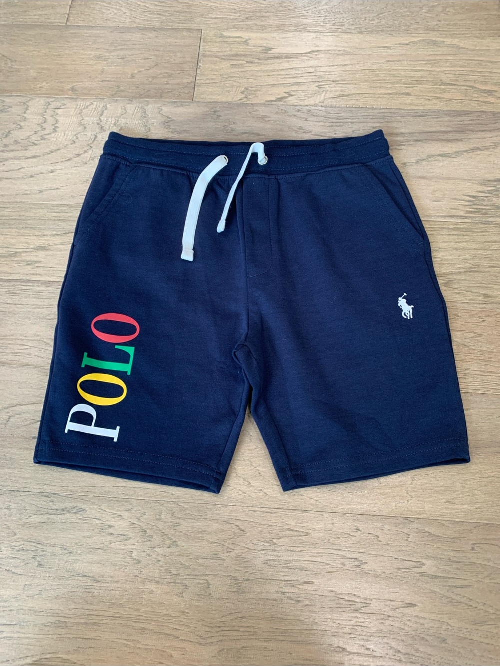 Kids Polo by Ralph Lauren Navy Shorts with Multicolor POLO Logo